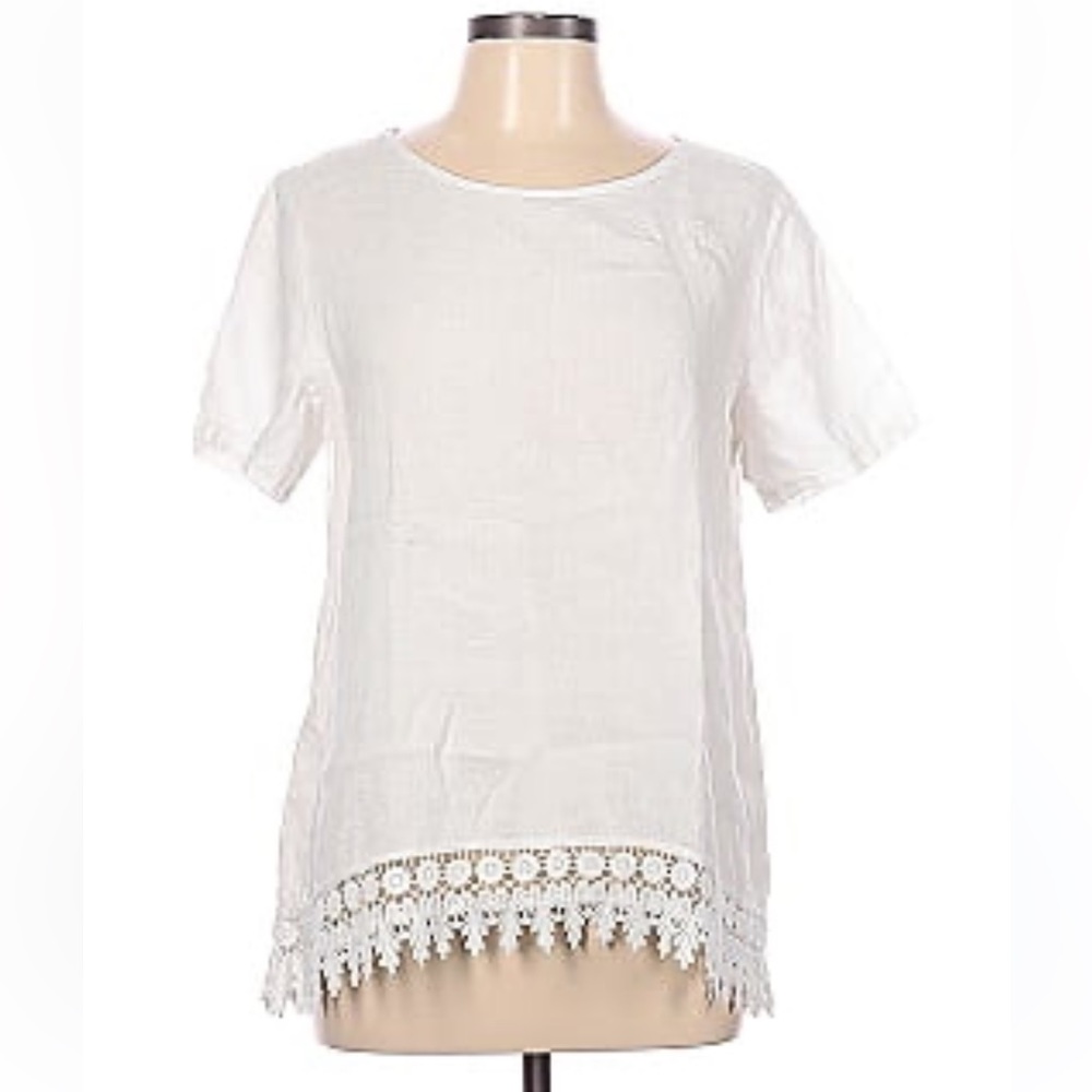 Terzo Millenio Lace Trim Linen Blouse N177-17